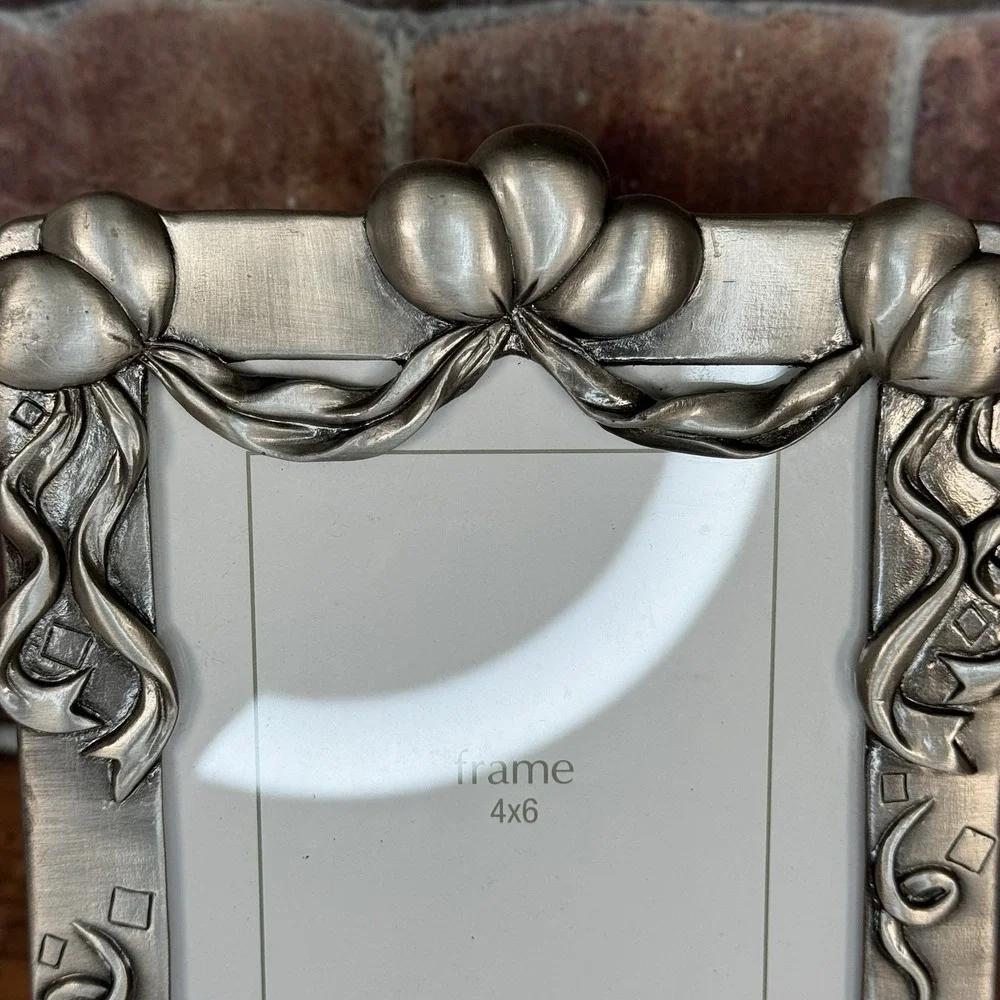 Happy Birthday Pewter Photo Frame 4 X 6 Picture Sonoma Lifestyle‎ Cake Balloons